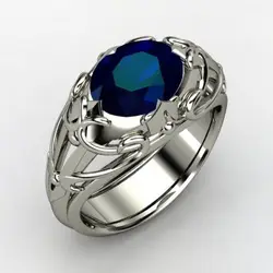 Men's Fashion Personality Blue Cubic Zircon Ring