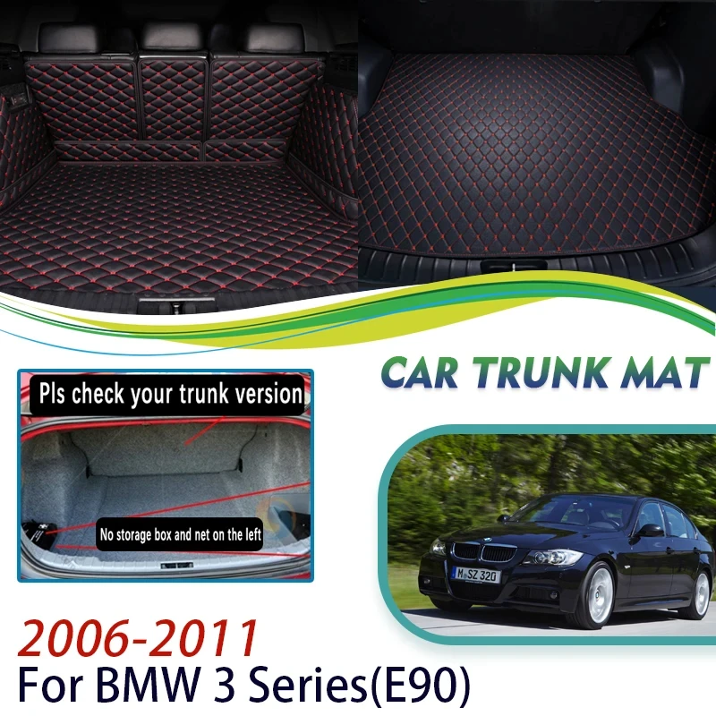 

Car Rear Trunk Mats Fit For BMW 3 Series E90 MK5 2006~2011 Sedan Saloon Leather Car Trunk Storage Pads Tray Mud Auto Accessories