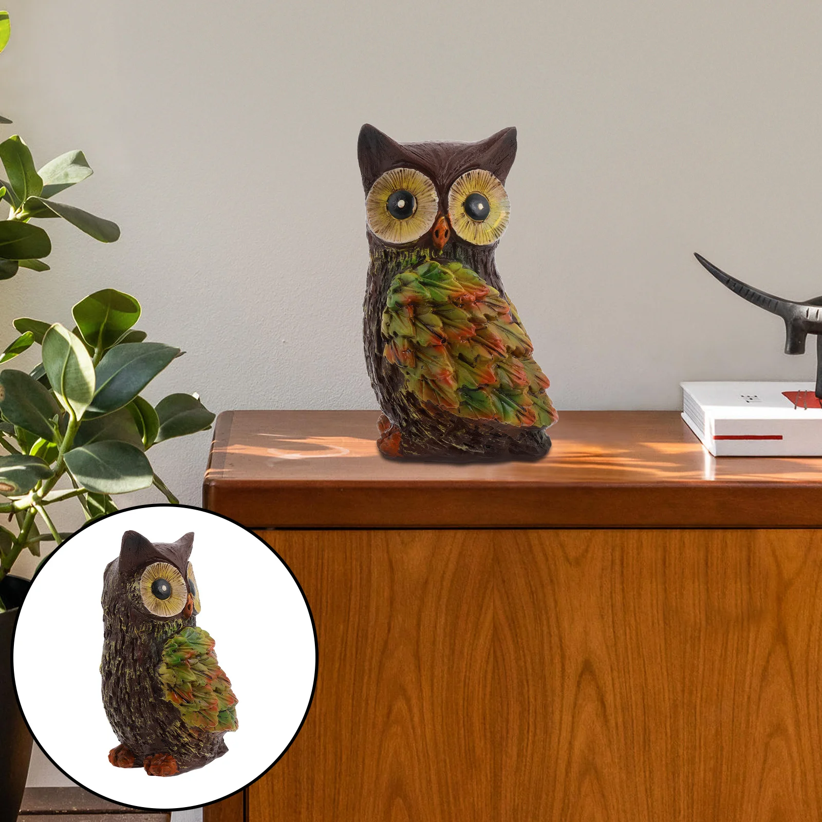 

Mini Resin Owl Statue Handcrafted Creative Sculpture for Home Garden Desktop Bonsai Micro Landscape Decoration