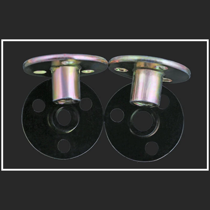 2Pcs Lron Plate Nut Furniture Plywood on Lock Nut Sofa Foot Lock Galvanized Three-hole Nut M8 M10