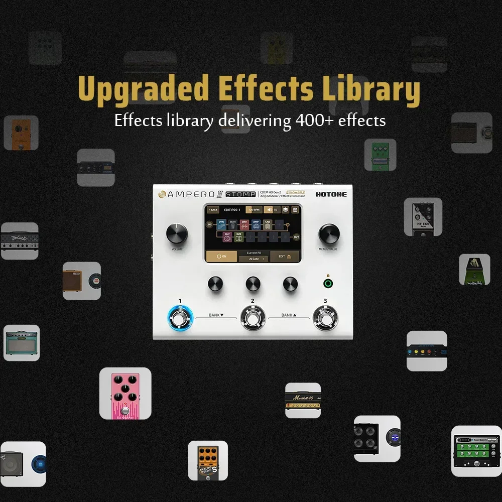 HOTONE Ampero II Stomp Pedal multiefectos MP-300 Fortable para regalos de guitarristas