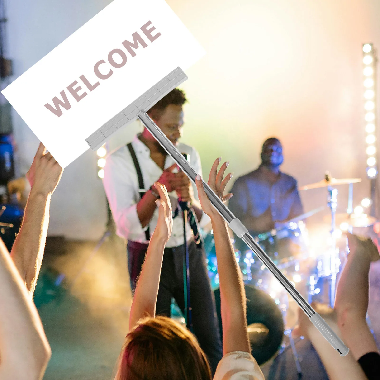 

Adjustable Height Handheld Holder Stainless Steel Lightweight For Airport Parades Exhibitions Sports Voting Yard Events