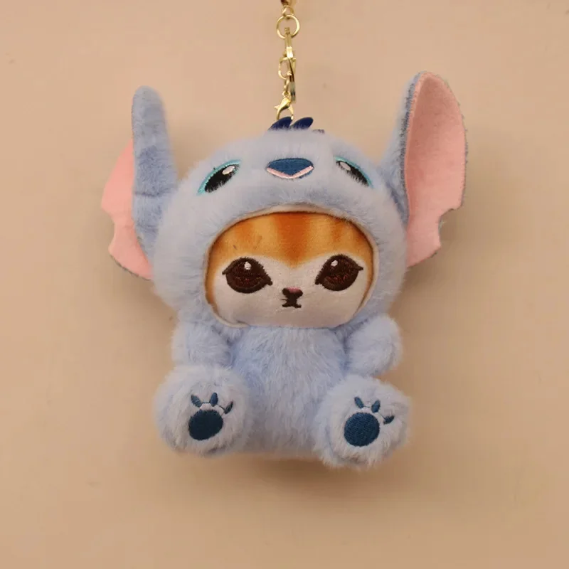 Stitch Plush พวงกุญแจของเล่น Mofusand Plushie Shark Cat ตุ๊กตา Plushies น่ารักตุ๊กตากระเป๋าจี้สาววันเกิด Xmas ของขวัญ