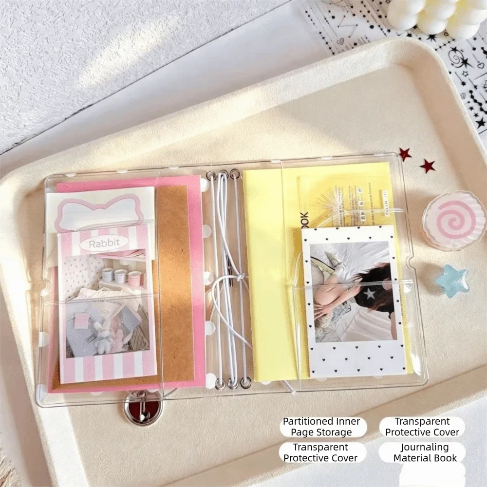 Polka Dot Print Transparent Passport Cover Elastic Band Design Waterproof Clear Passport Holder Cover ID Window Durable