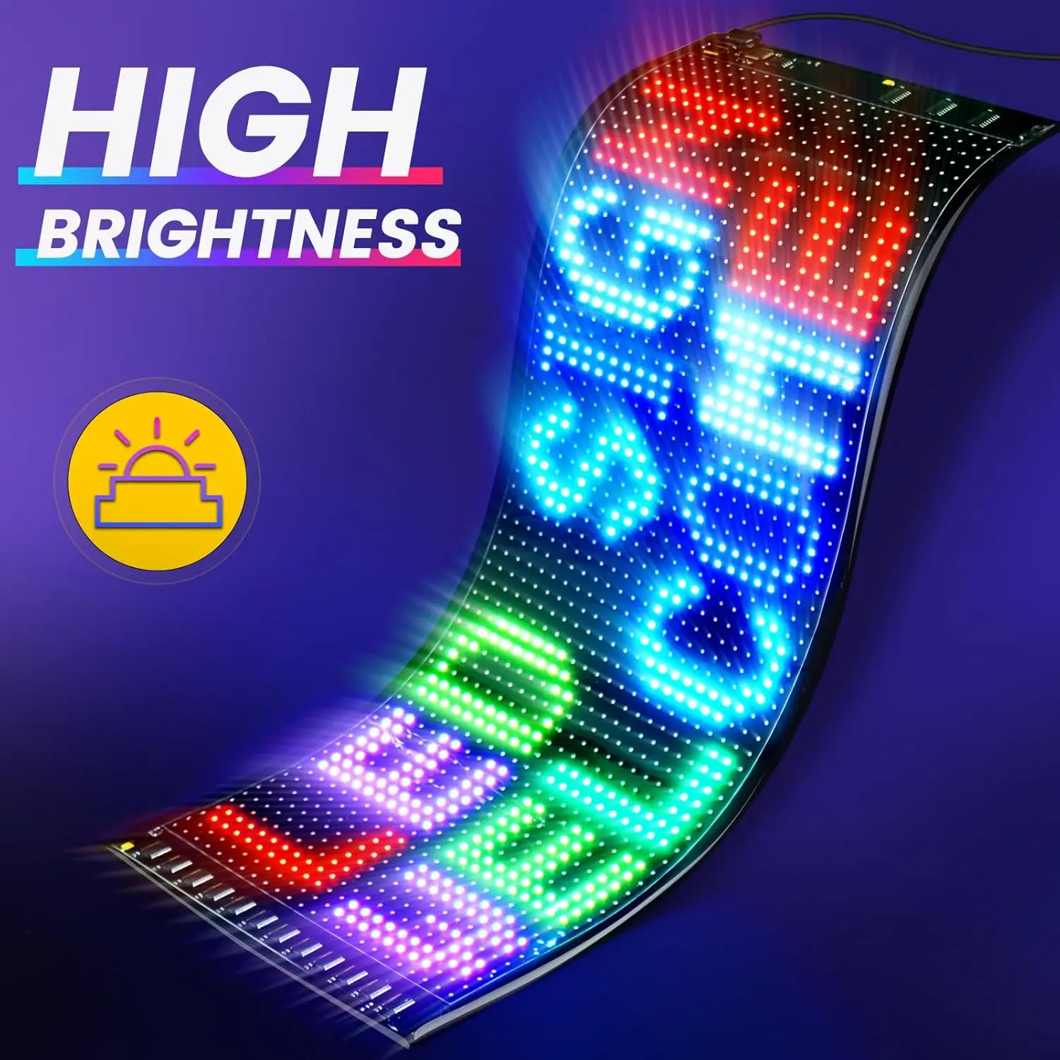 Smart LED Matrix Panel Scrolling Bright Advertising USB 5V Bluetooth App Remote Controlled Sign Light Programmable LED Car Sign