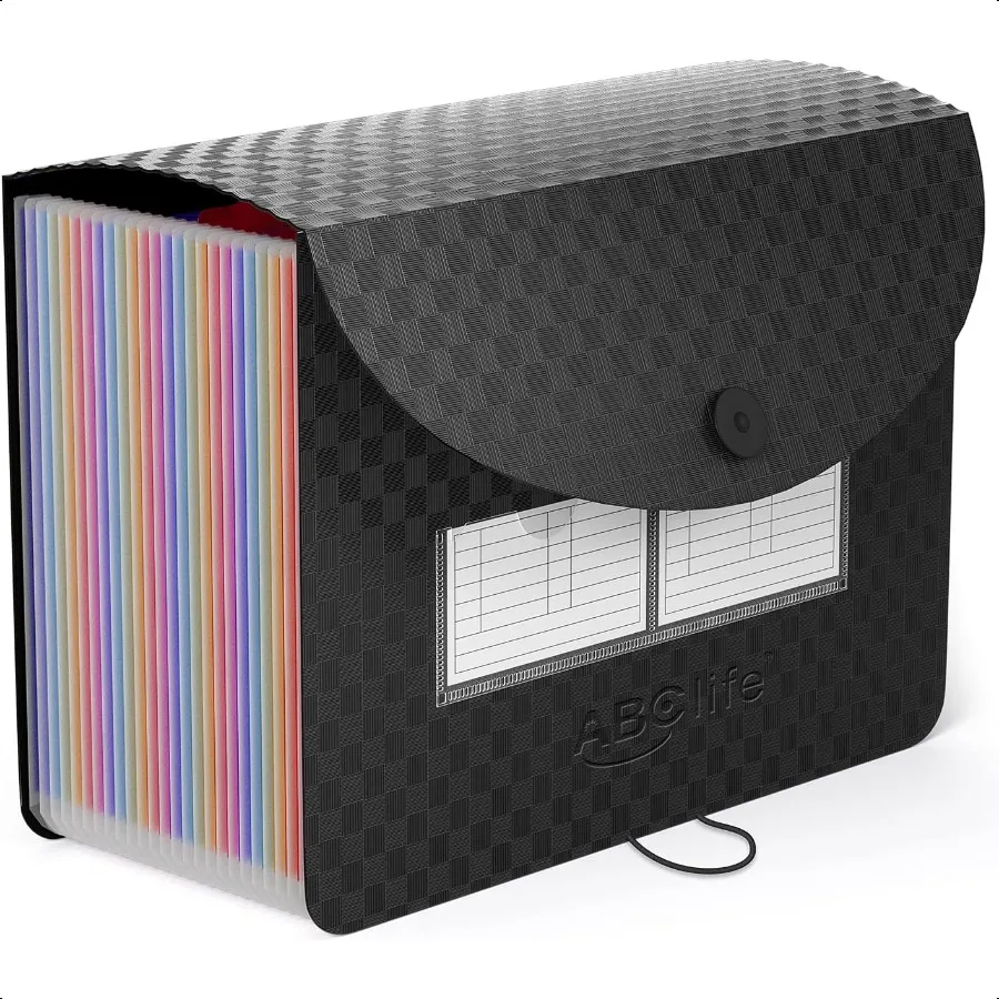 

26 Pockets Accordian File OrganizerExpanding File Folder Portable A4 Letter Size Filling Box Expandable Desktop Accordion Folde