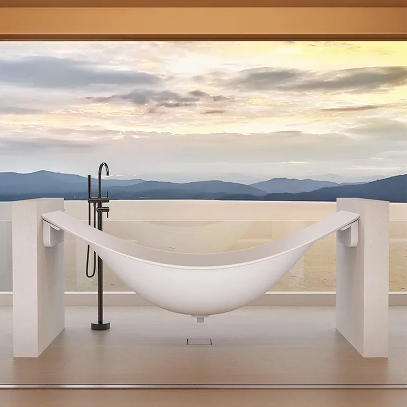 One-piece hammock suspended bathtub hotel homestay home balcony bathroom ins artificial stone