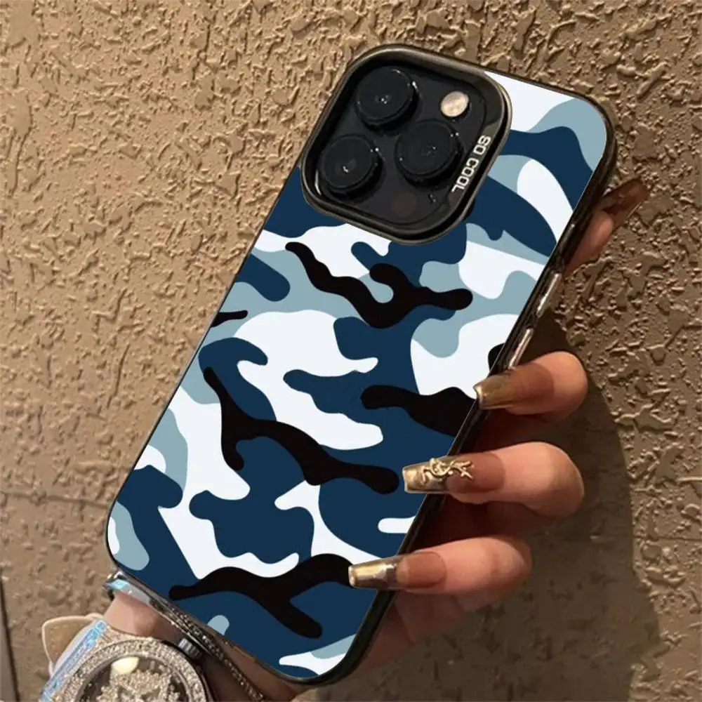 

Camouflage Phone Case for iPhone 16 15 14 13 12 11 Pro/ Max/Plus shock-proof back cover anti-fingerprint