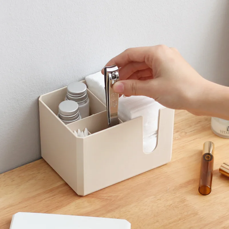 صندوق تخزين مكتبي مزيل المكياج من القطن المنظم على الطراز الياباني للحمام وغرفة النوم صندوق مناديل صغير