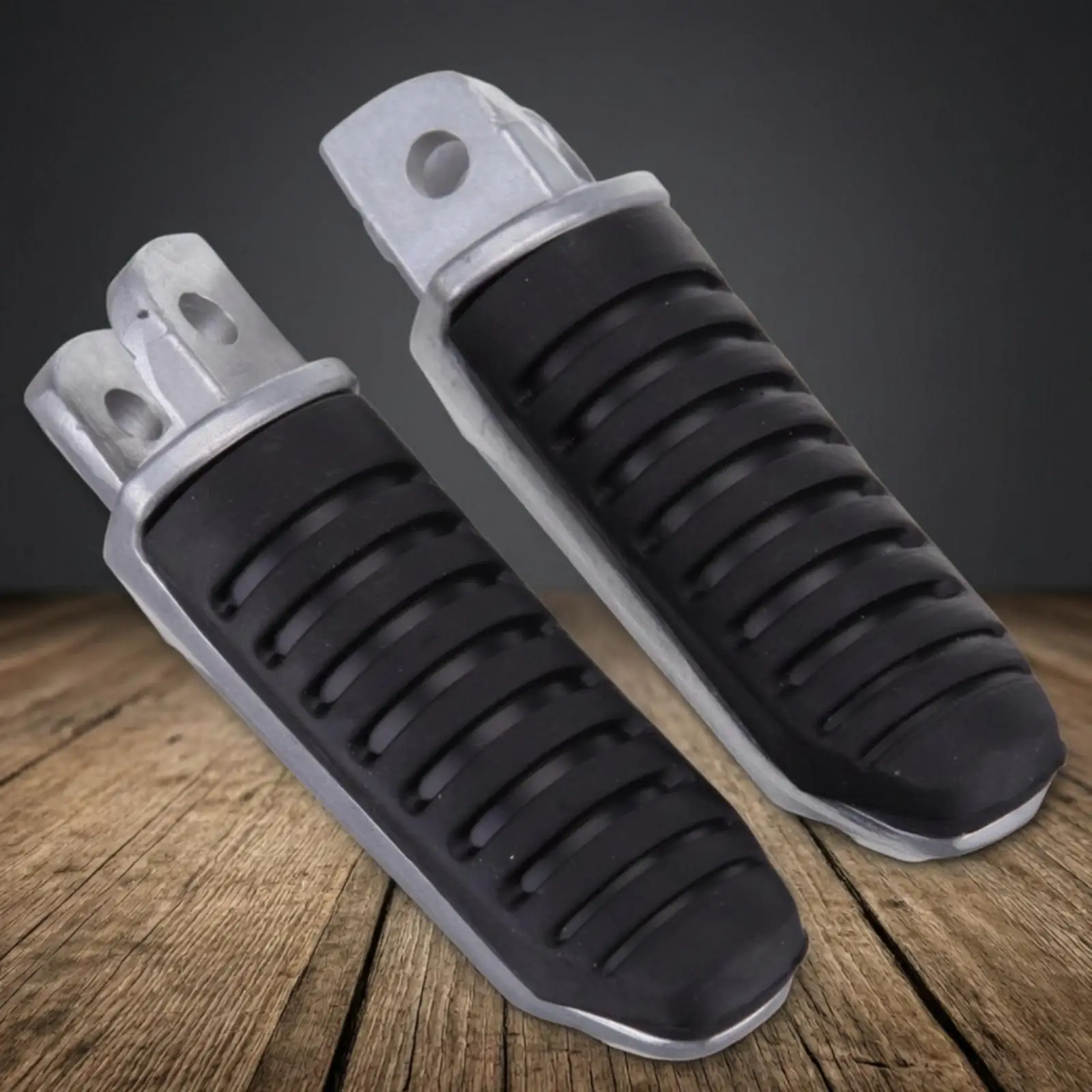 Motorcycle Foot Pegs Ribbed Footrest Easy to Install for Motorcyclists, Riders view 2
