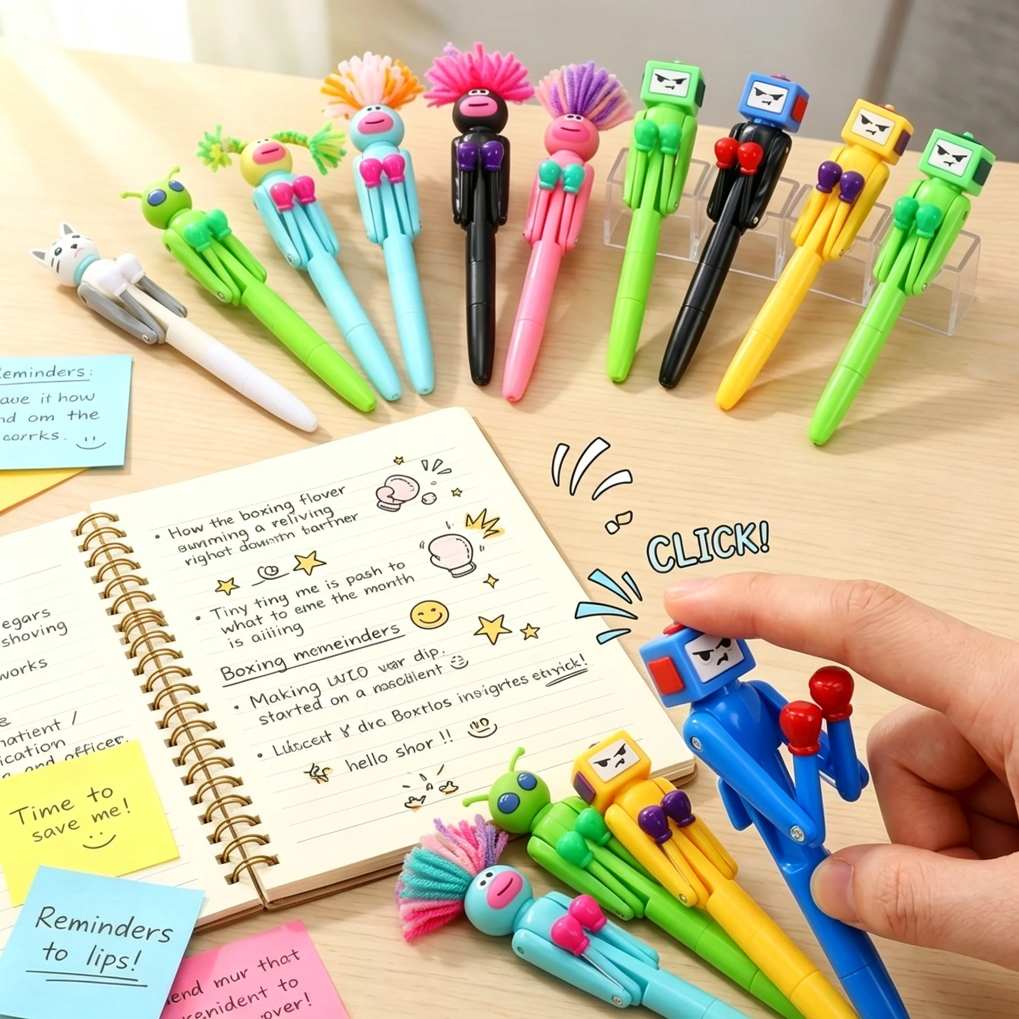 

Creative Hair-fried Boxing Pen Funny Boxing Ballpoint Pens Stress Relief Neutral Pen for Birthday School Office Smooth Writing