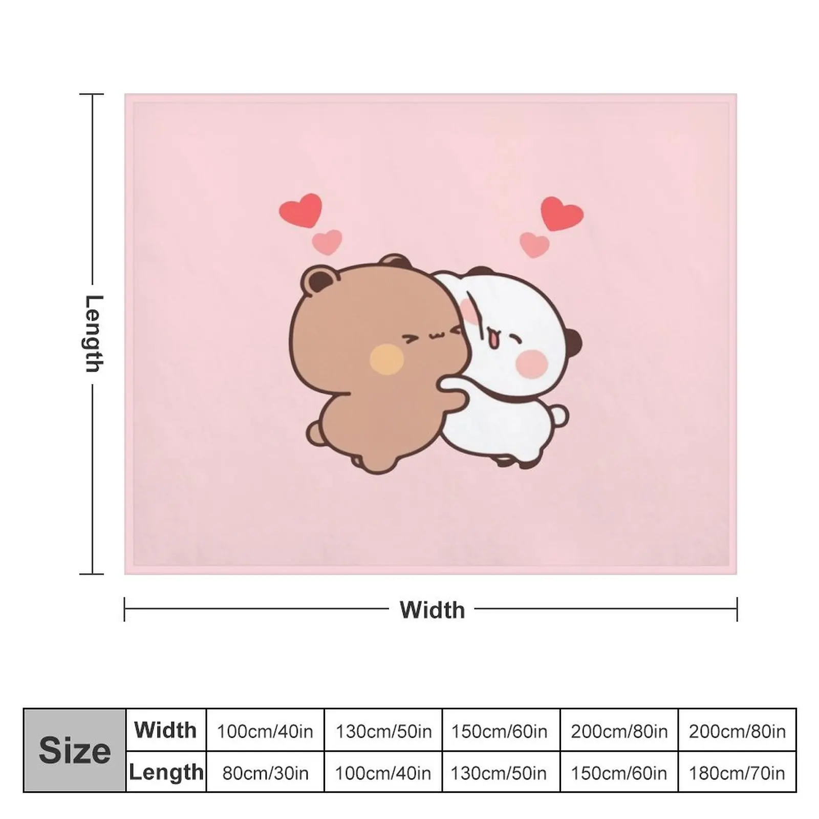 Panda And Brownie Bear Couple Throw Blanket Luxury Brand Thermal Blankets