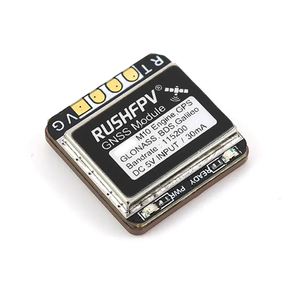 RUSHFPV GNSS MINI M10 UBX NMEA Modulo GPS a doppio protocollo Antenna ceramica incorporata per aereo RC FPV a lungo raggio