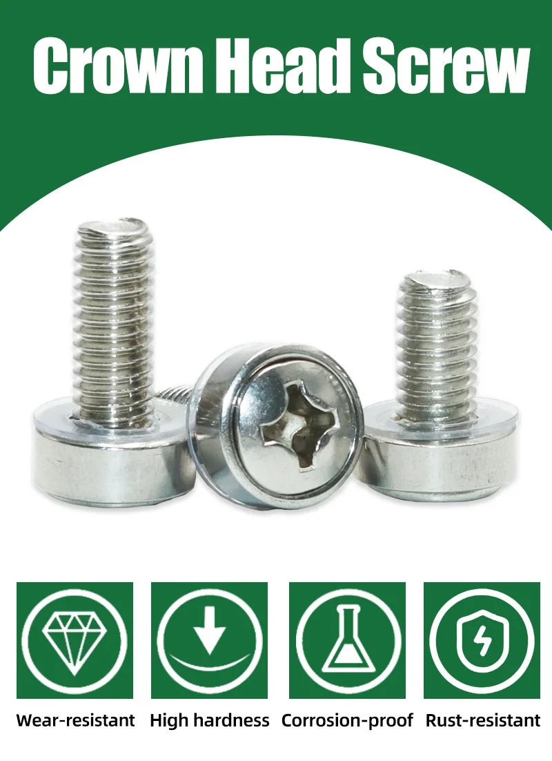 20 Stück/Set Schrankschraube 304 Edelstahl M5x16 M6x16mm Rackmontage Käfigmutter Bolzen und Unterlegscheibe für Netzwerkserver-Chassis-Router – Detail 1