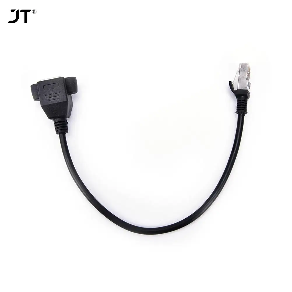 Ethernet LAN Network Extension Cable 30cm RJ45 Cable Male to Female Screw Panel Mount