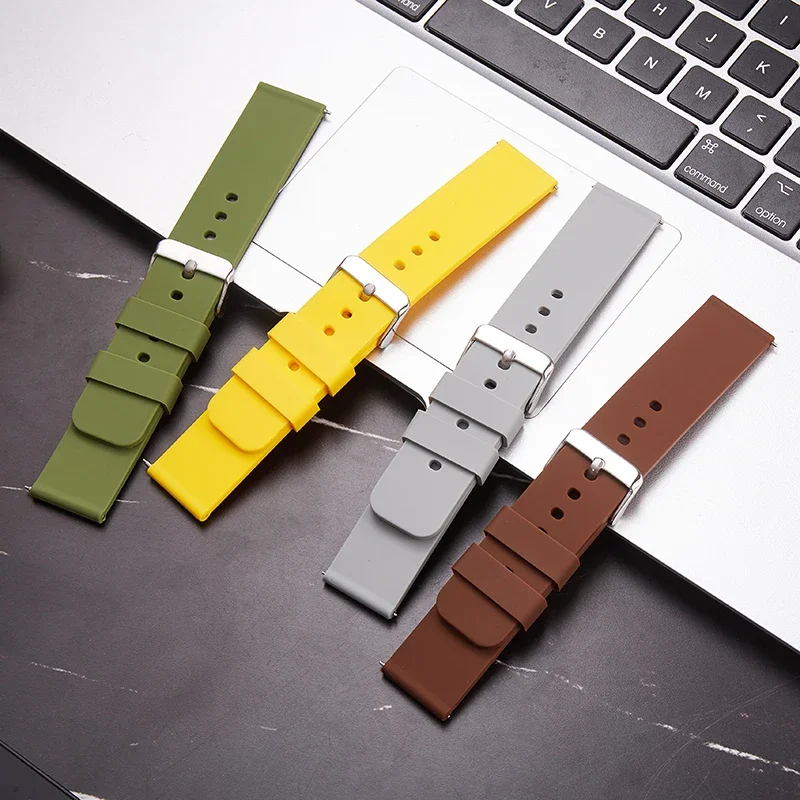 Quick Release Silicone Straps 12mm 14mm 16mm 18mm 20mm 22mm 24mm Universal Waterproof Rubber Replacement Band Watch Belts