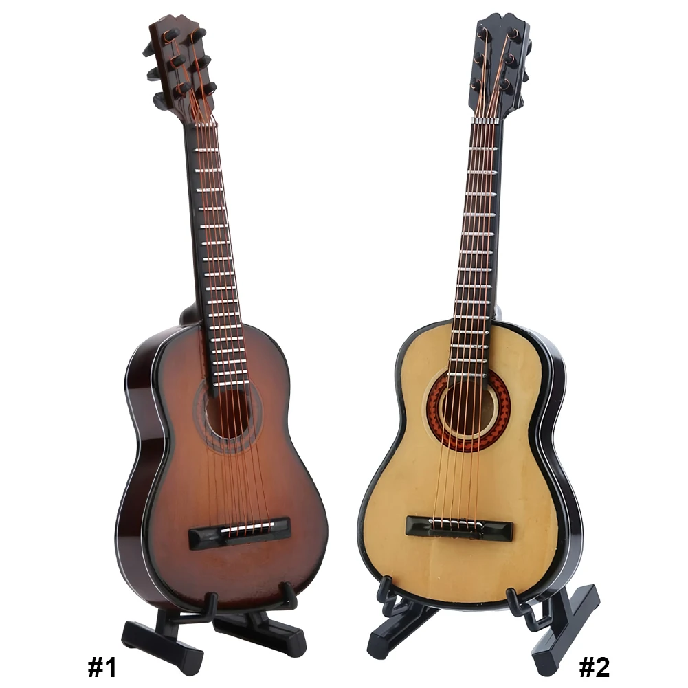 Miniature Musical Instrument with Support Wooden Decorative Ornament Musical Instrument Replica for Miniature Model Decor Gift