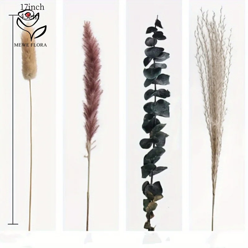 55 قطعة Pampas أنيقة المجففة زهرة الأرنب الذيل باقة بوهو المنزل زهرية حديقة ديكور زهرة اصطناعية الأوكالبتوس الزفاف الديكور