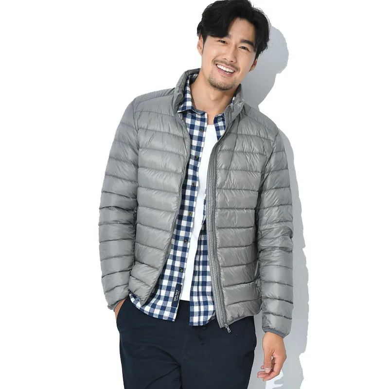 Inverno e outono para baixo jaqueta masculina seção curta seção fina negócios com capuz engrossado pato branco para baixo casaco portátil