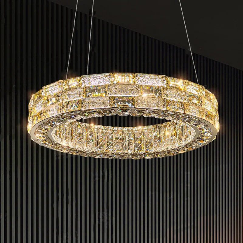 Modern Crystal Chandeliers Led Lights Lustre Ceiling Lamps Hanging Ceiling Lamp Suspension Chandelier Home Decor Pendant Light