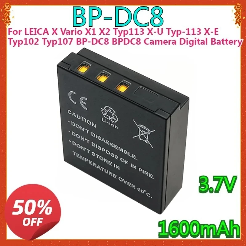 

New High quality replaceable For LEI CA X Vario X1 X2 Typ113 X-U Typ-113 X-E Typ102 Typ107 BP-DC8 BPDC8 Camera Digital Battery
