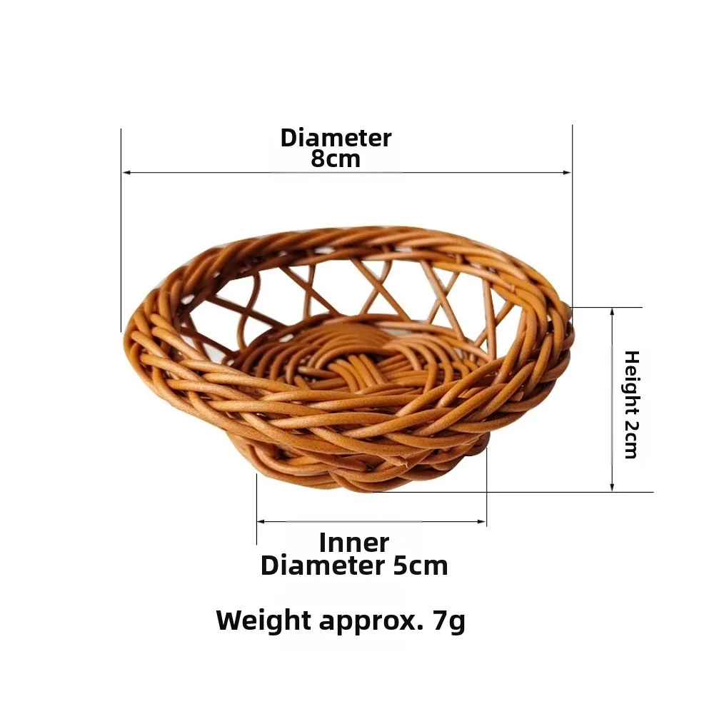 Beautiful Handmade Flower Storage Basket Round Shape Mini Wicker Flower Basket Hand-Woven Shopping Storage Hamper Basket