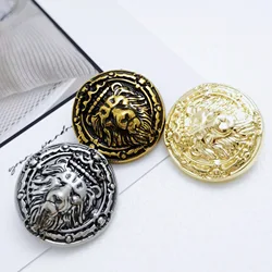 10PCS/Lot Luxcy Lion Head Metal Buttons Vintage Style Suit Jacket Knitted Sweater Coat Round Accessories
