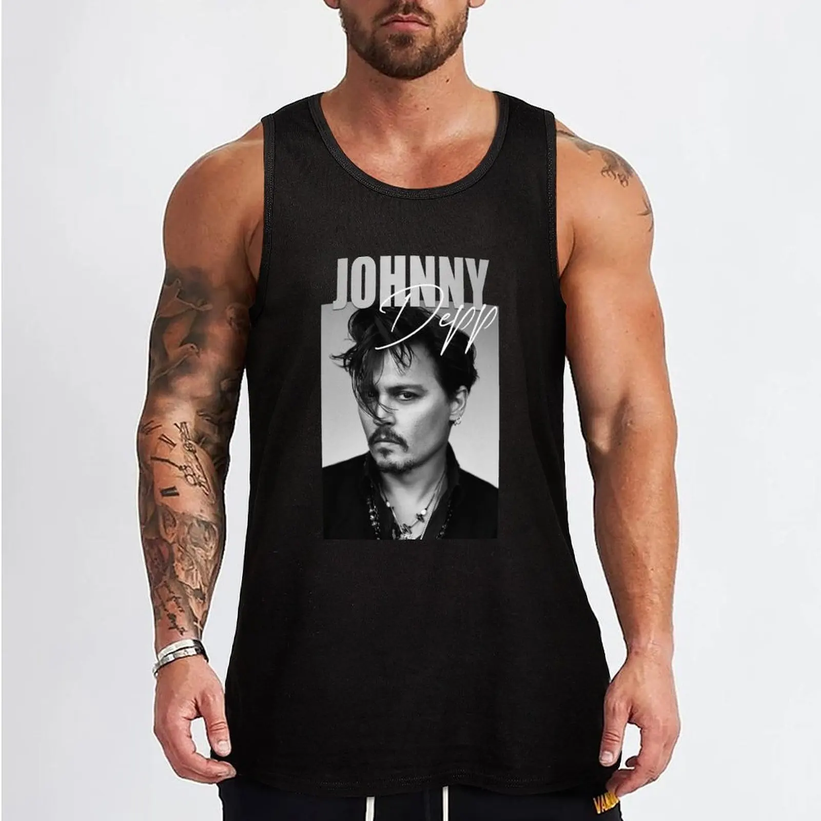 Johnny Depp BW3 Tank Top Gym clothes bodybuilding man gym shirt man