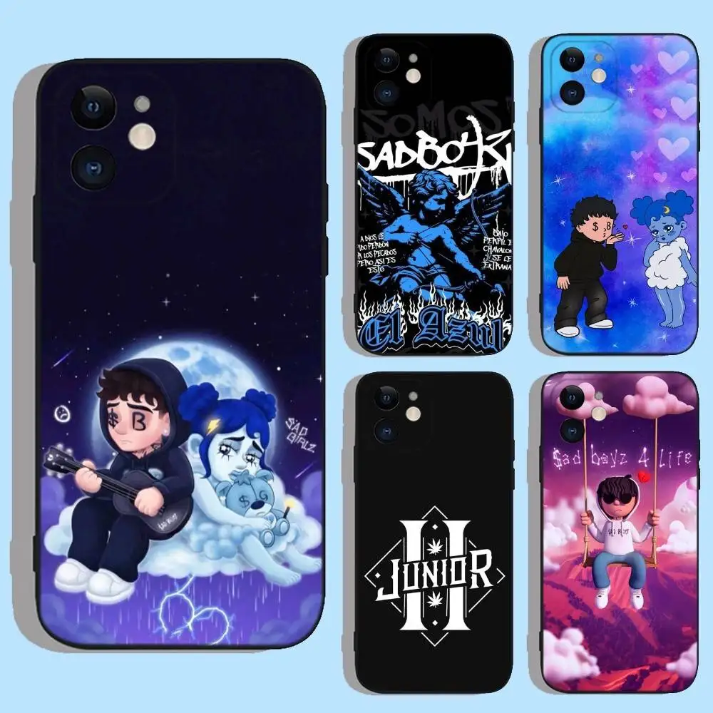 

J-Junior H Sad Boyz Phone Case For iPhone 17,16,15,14,13,12,11,XS,XR,X,8,7,Pro,Max,Plus,Mini,Air,e Silicone Black Cover
