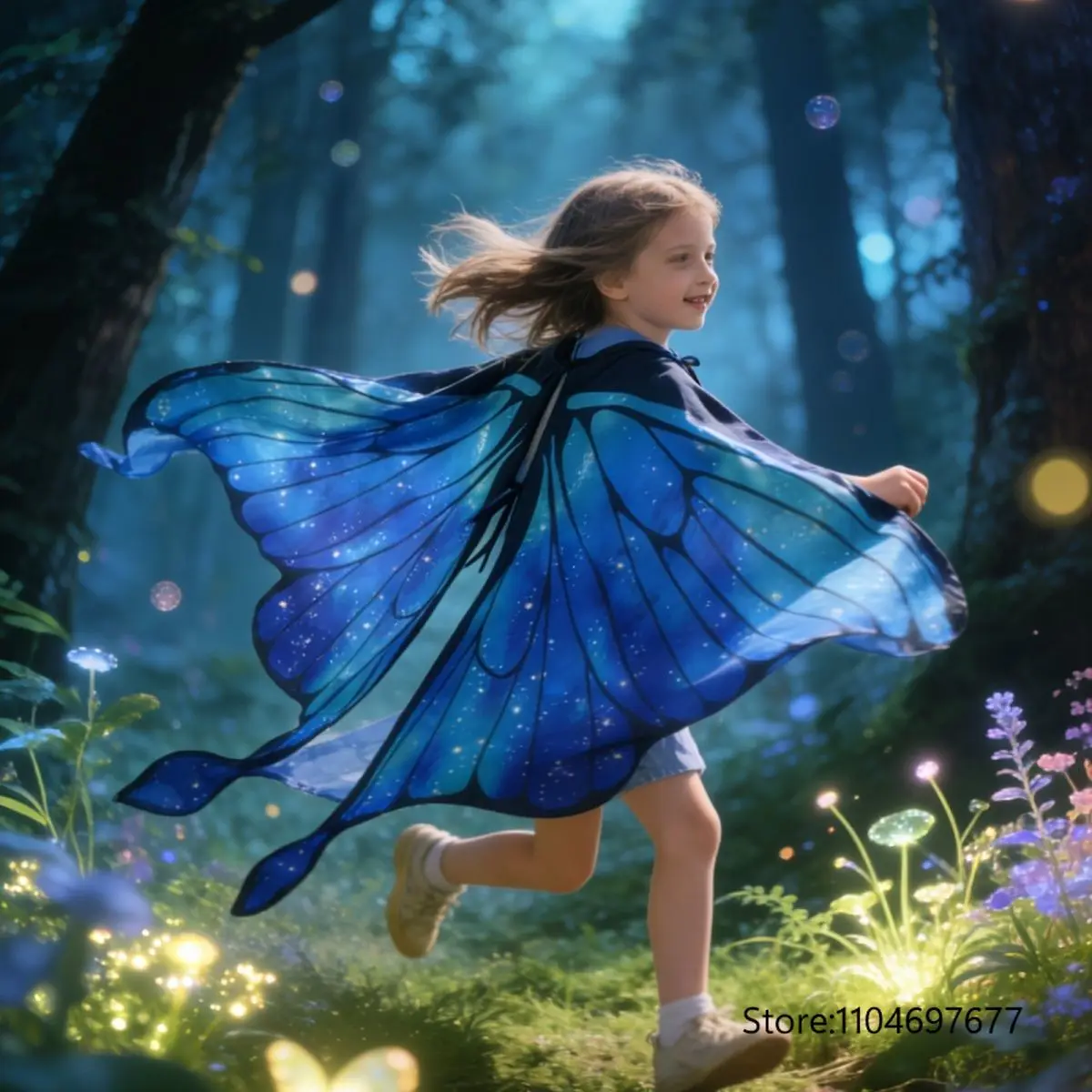 Halloween kids Costume Capes Girls Butterfly Wings Fairy Shawl Pixie Cloak Fancy Dress Costume Gift Performance Stage Dress-up