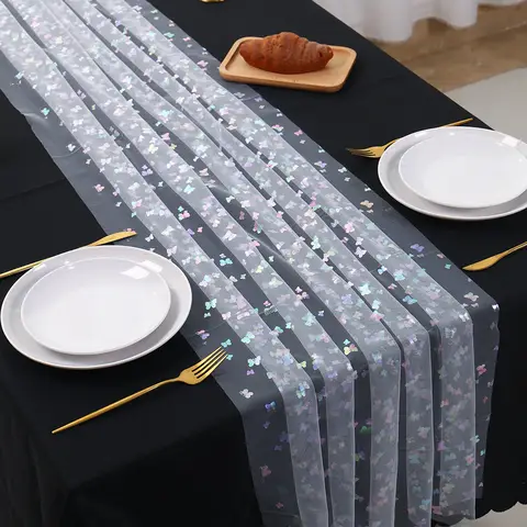 Butterfly Mesh Table runner Birthday Party Decoration Adults Favors Table runner Wedding Birthday Baby Shower Party Supplies
