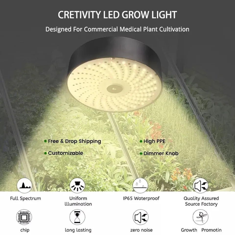 LED Full Spectrum Grow Light 150W 3500K Dimmable Phytolamp For Plants Waterproof Outdoor Lighting Hydroponics Tent Greenhouses