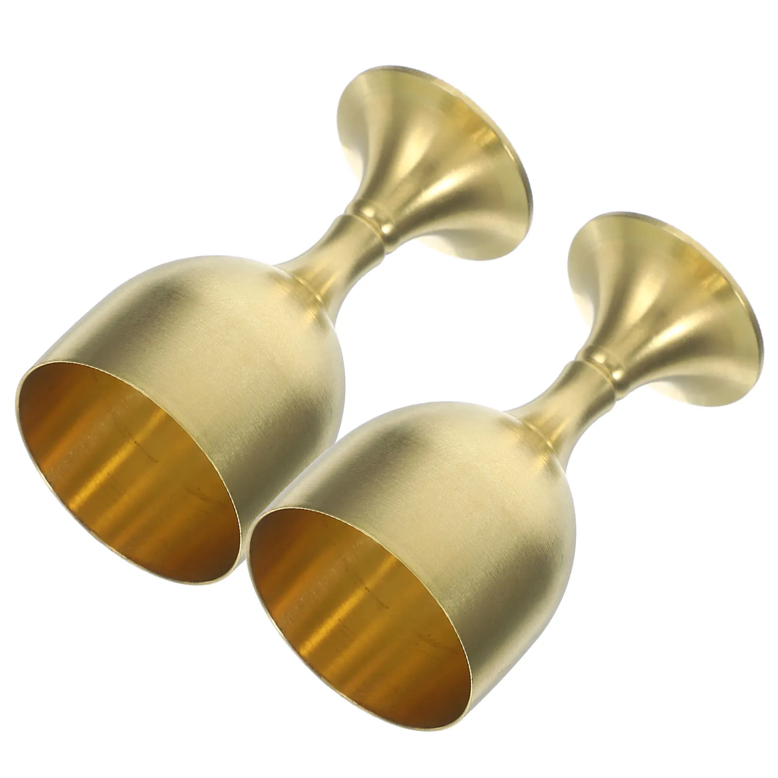 

2pcs Copper Alloy Goblet Metal Offering Bowl Decorative Water Cup For Worship Multi-Function Temple Use