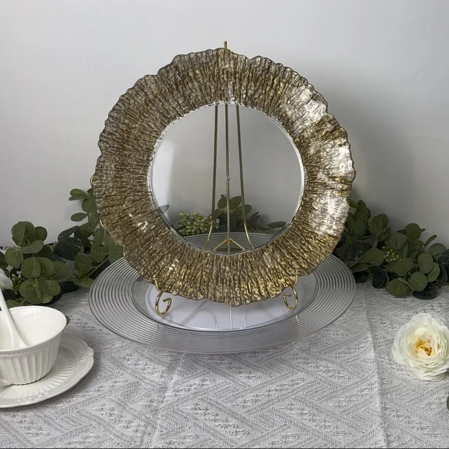 150 Stück Hochzeitstisch-Ladeplatten, Essteller, Plastikteller, Hochzeitsdekorationszubehör – Detail 5