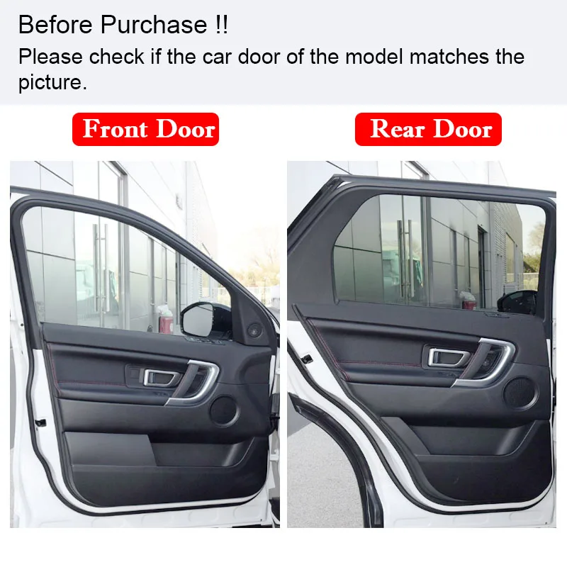 Car Inner Door Protector Mat Carbon Fiber Texture Stickers For Land Rover Discovery Sport 2016 - 2019 Accessories Anti-Dirty