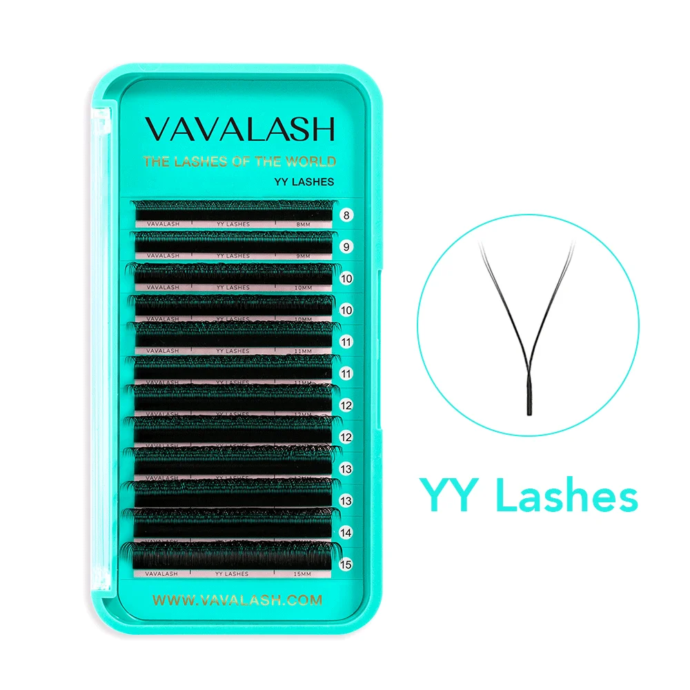 

VAVALASH YY Shape Eyelash Extensions C D Curl Lashes Natural Soft Premade Volume Fans Two Tips Y-Shaped False Eyelashes