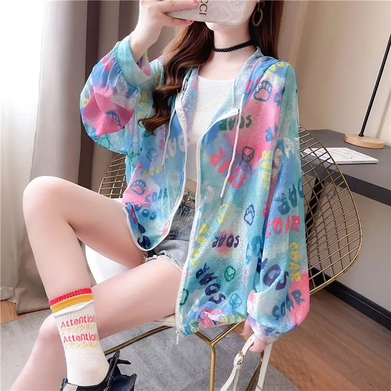 DAYIFUN Women Long Sleeve Thin Cardigans Female Windbreaker Jacket Sunscreen Shirt Coats Lady Aesthetic Casual Tops Summer