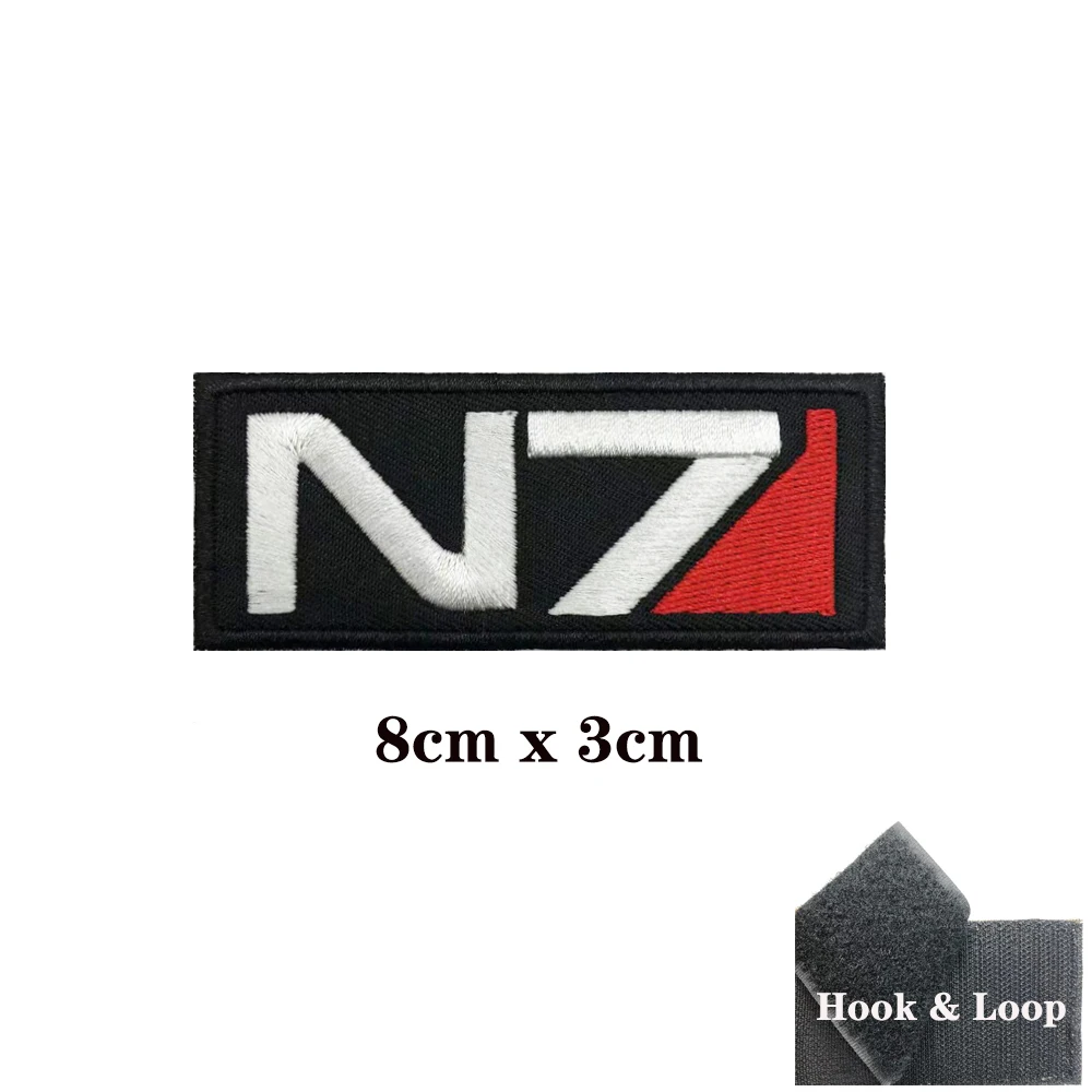 N7 Patches Armband Embroidered Patch Hook & Loop Iron On Embroidery Badge Military Stripe