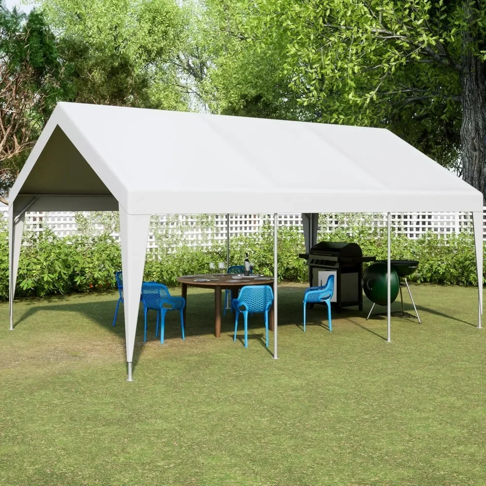 

Portable Garage Car Canopy Heavy Duty Car Port with Mesh Windows and Removable Sidewalls UV Resistant Waterproof