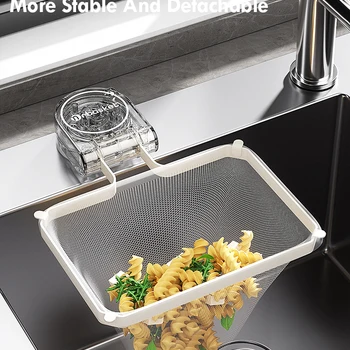 Kitchen Sink Filter Rack Suction Cup Iron Drain Filter Screen Household Strong Load-Bearing Foldable Upright