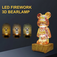 LED Firework 3D Bear Lamp: Magical Ambiance Creator for Home Decor & Gifting