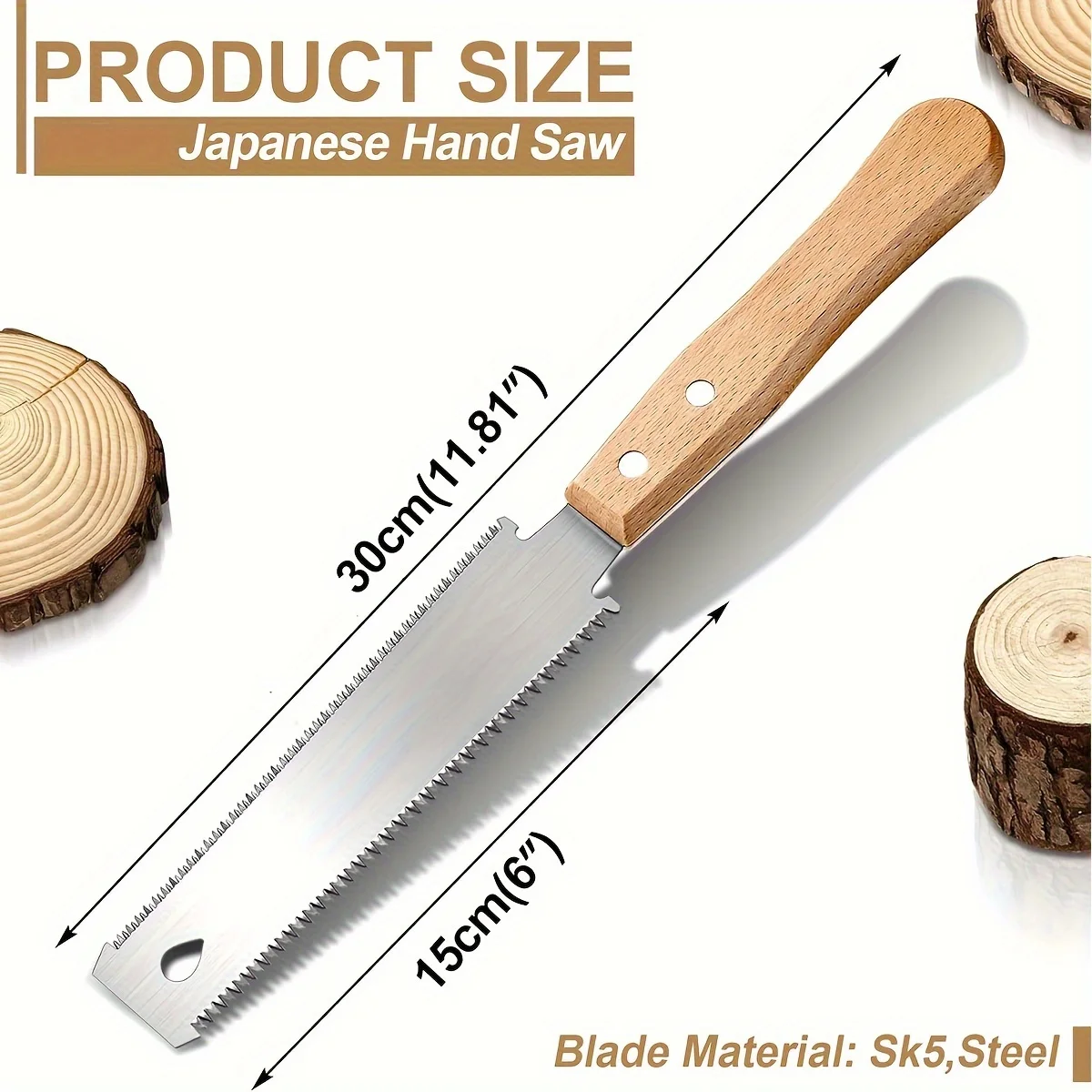 Small Pull Hand Saw with Double Edge Blade Cutting, 6-inch Blade Handsaw for Woodworking, PVC Pipe Cutting, DIY Project