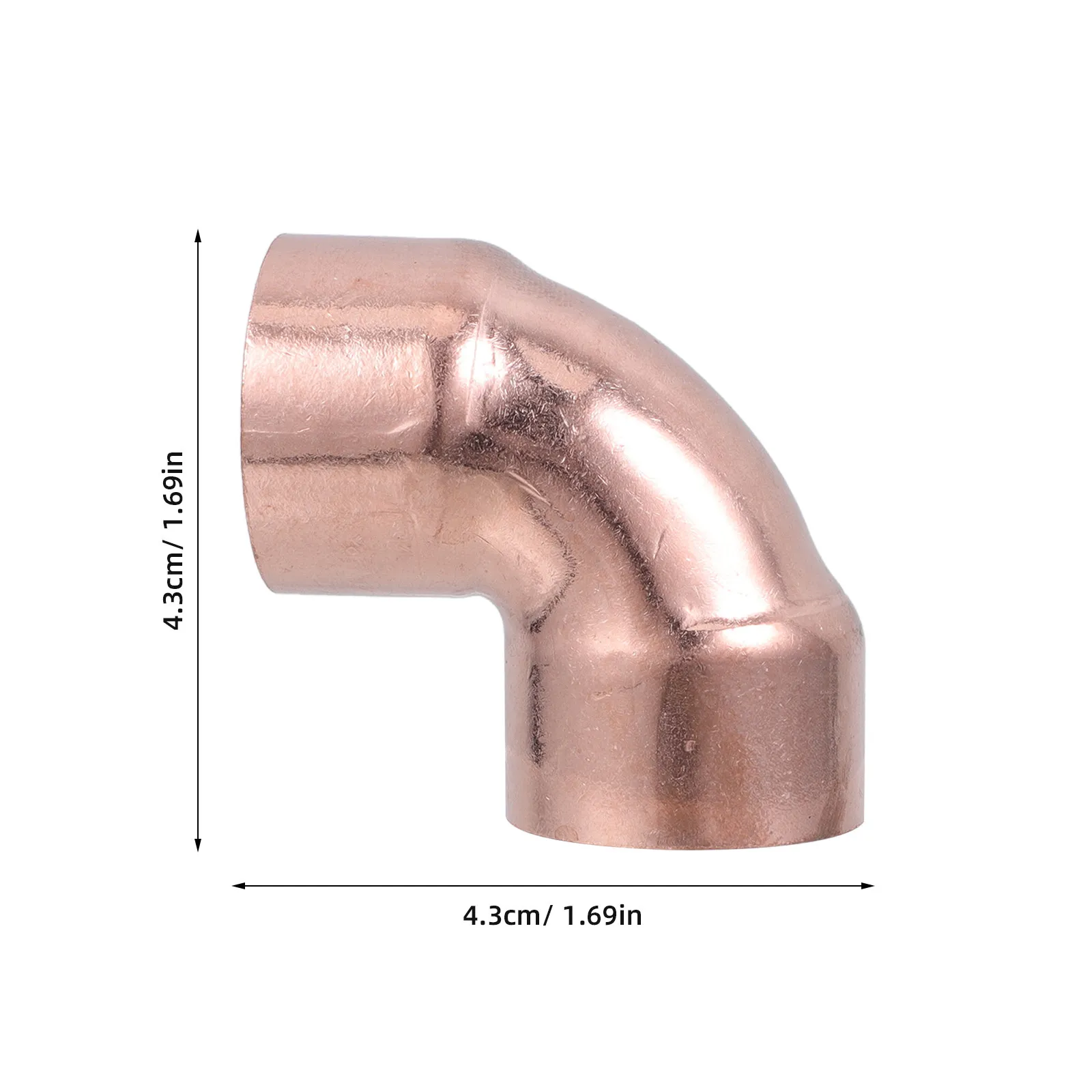 3Pcs Copper Fittings Industrial Grade 90 Degree Fittings for Air Conditioner Refrigeration Systems Corrosion Resistant