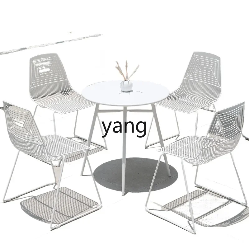 

LMM outdoor tables and chairs wrought iron white balcony open-air courtyard room cafe tables and chairs