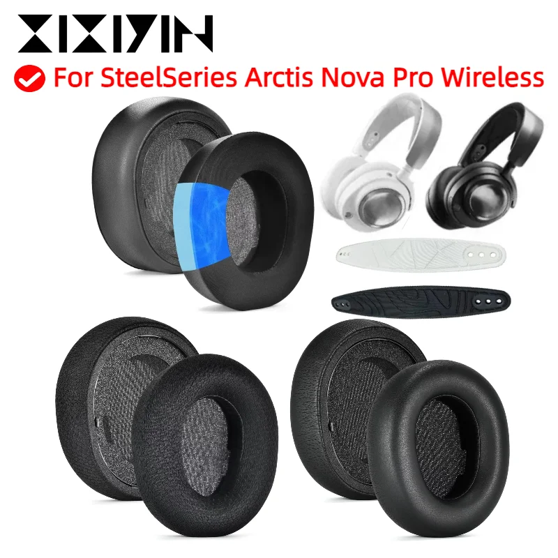 

Replacement Earpads for SteelSeries Arctis Nova Pro Wireless Headphones Mesh / Ice gel / Leather Ear Cushion Pads
