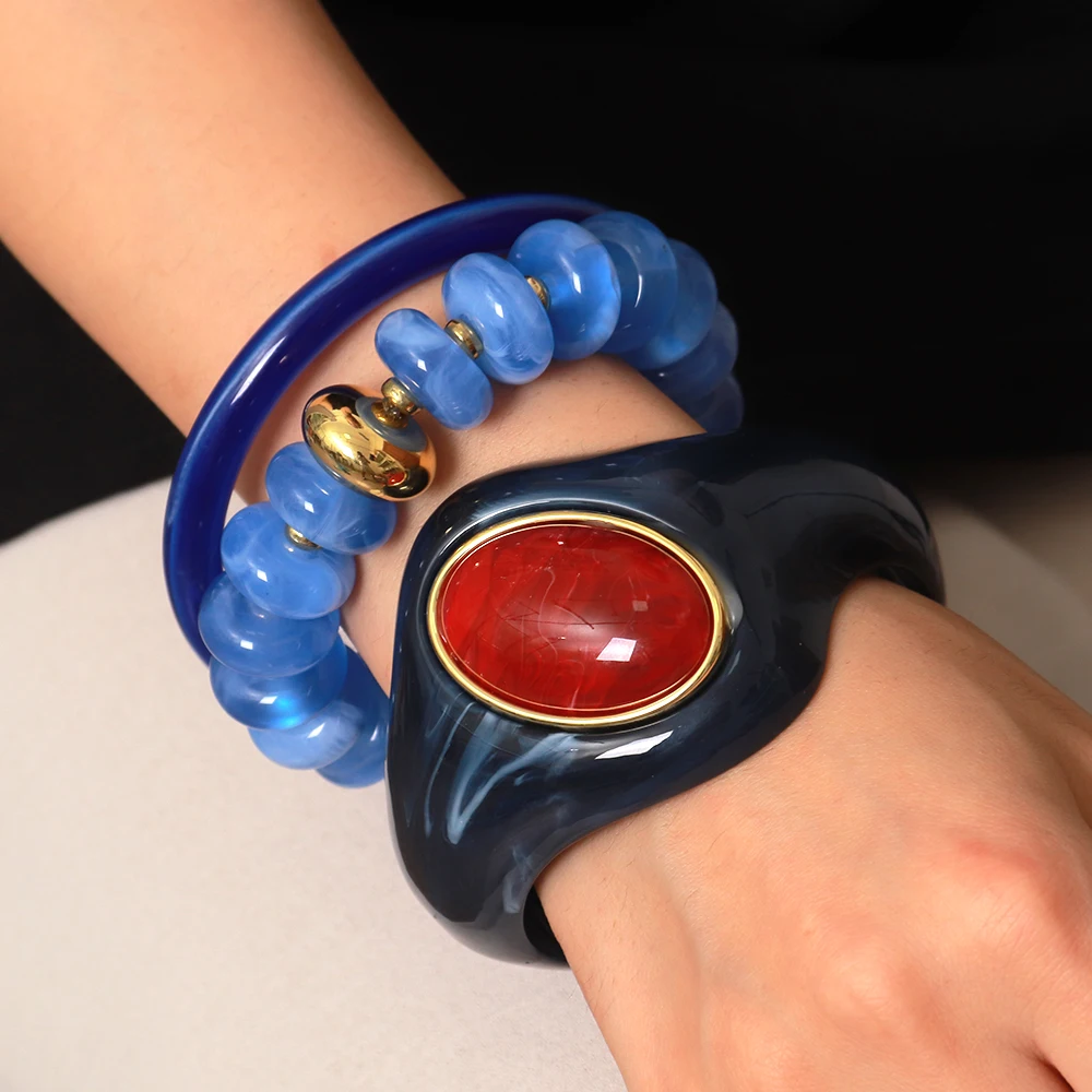 Resin Jewelry Kit - 3Pcs Vintage Boho Acrylic Marble Resin