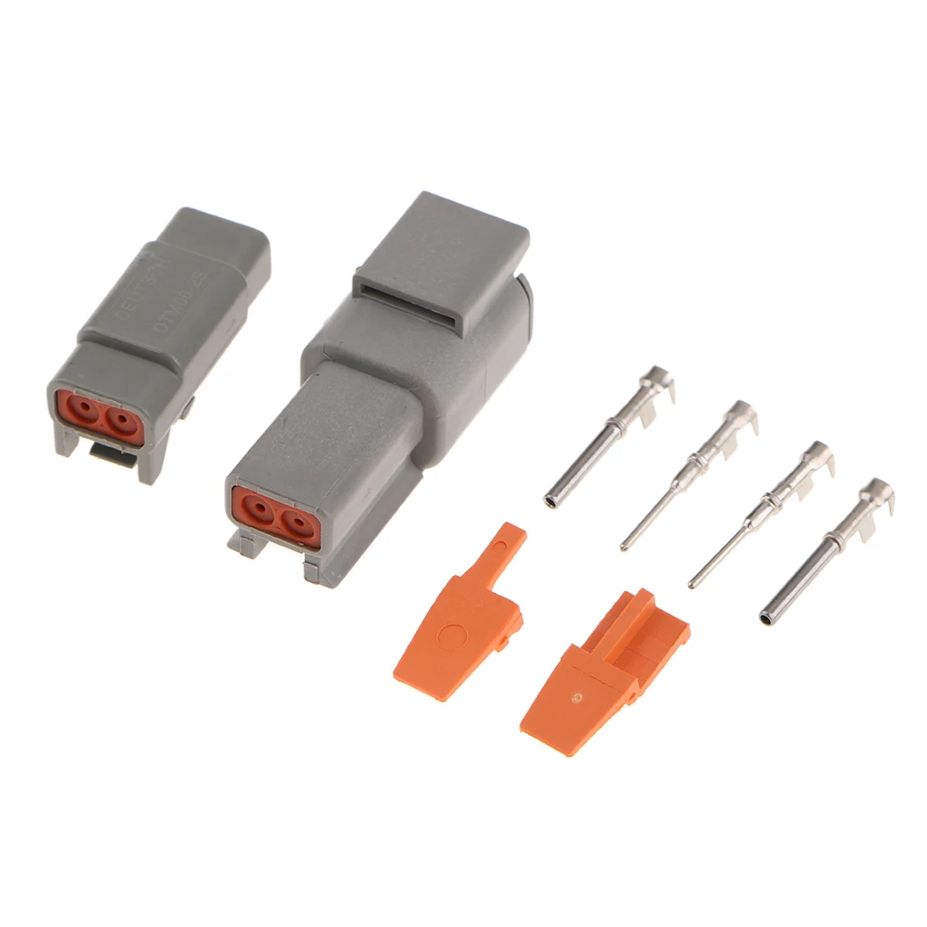 1 Set of Waterproof Electrical Wire Cable 2Pin Way Connector Plug Housing with Terminals Kit