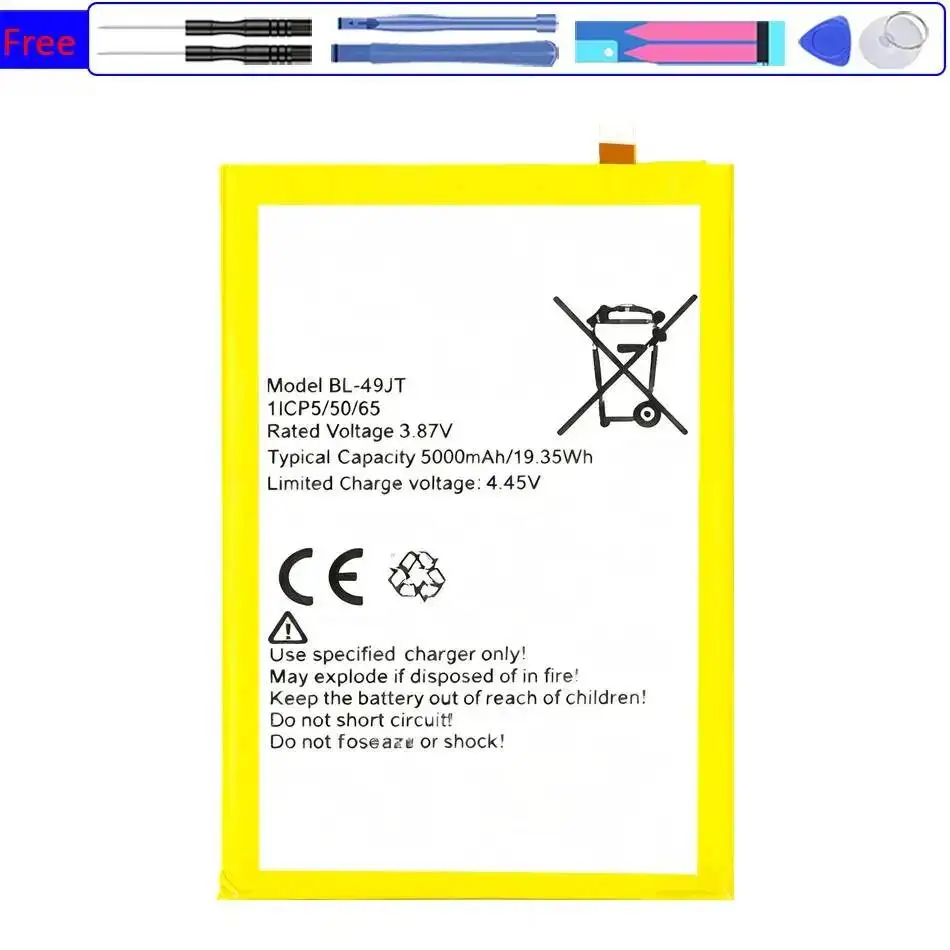 

5000 мАч BL-49JT аккумулятор для мобильного телефона высокой производительности для Tecno Camon 17 Pro CG8 18P CH7 Spark 8 высокой емкости