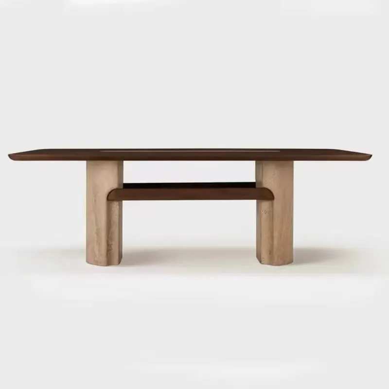 

Обеденный стол из цельного дерева в древнем стиле, роскошная новая большая напольная вилла для домашнего офиса, улучшенный обеденный стол для французского ресторана