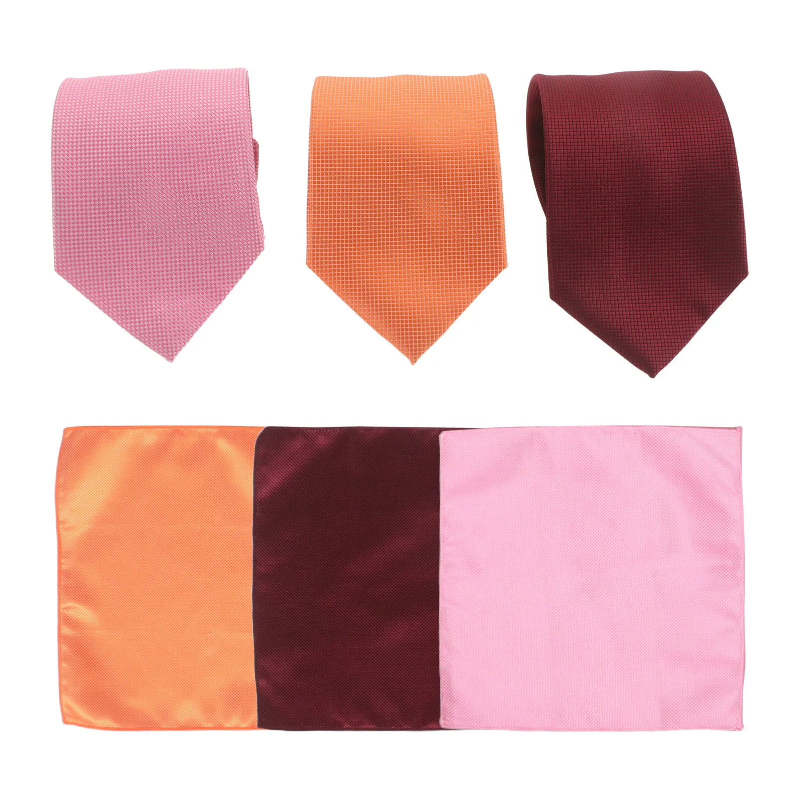 Mens Solid Color Suit Tie Set Business Necktie and Wedding Pocket Square Combo for Office Formal Events Meetings Elegant Sharp view 5